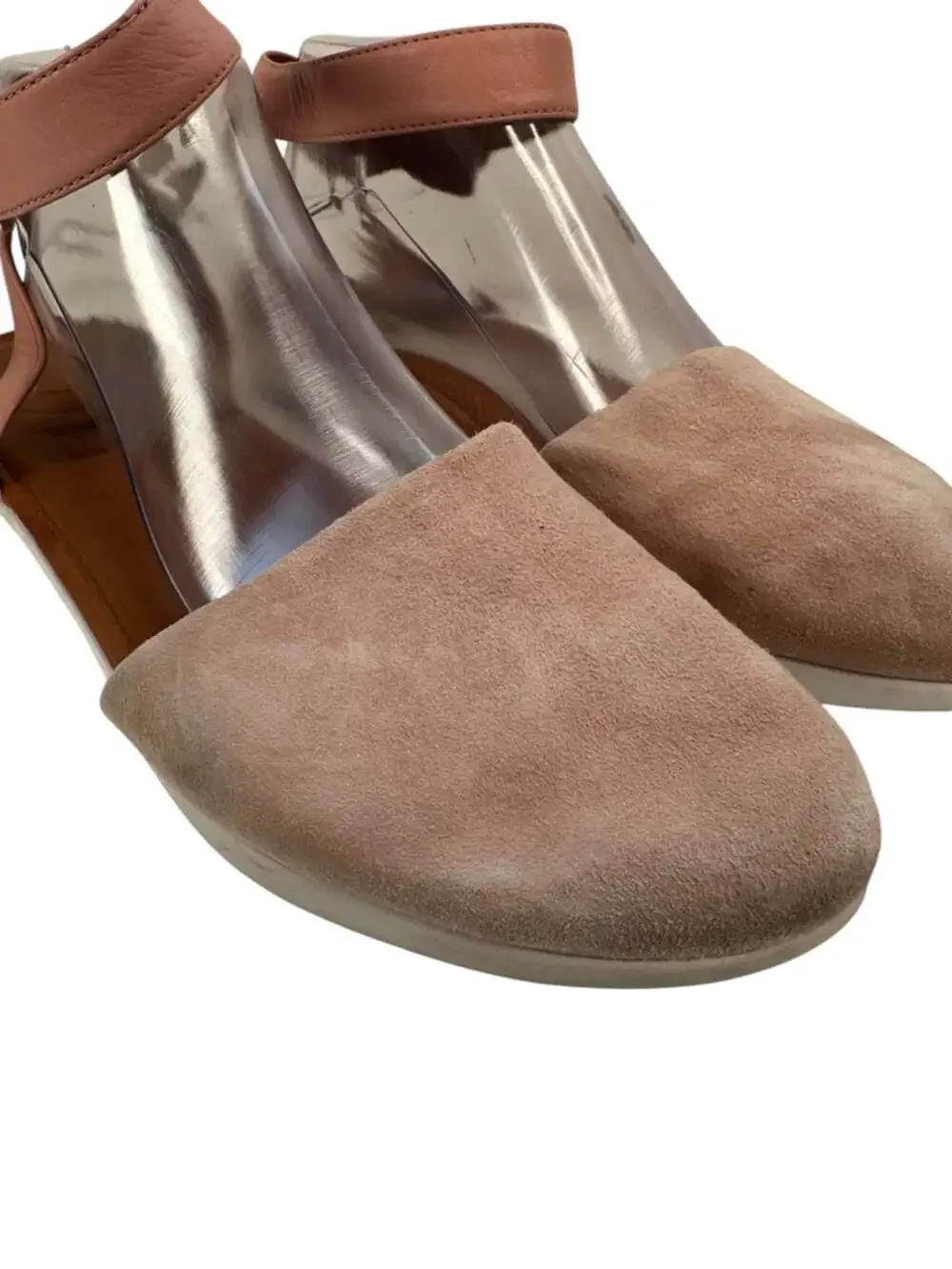 FitFlop Cova Closed Toe Suede Comfort Sandals Blush Pink Ankle Strap Womens 10